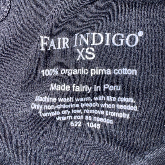 FAIR INDIGO Women's Organic 100% Cotton Leggings XS BLACK - Picture 3 of 6